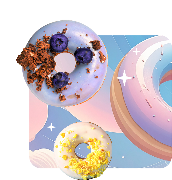 Ilustración de donas cósmicas